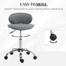 HOMCOM Office Chair Beauty Salon Rolling Technician Stool Chair - Black/Grey/Pink