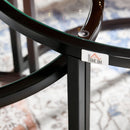 HOMCOM Glass Coffee Table Set Of 2, Round Nest Of Tables For Living Room