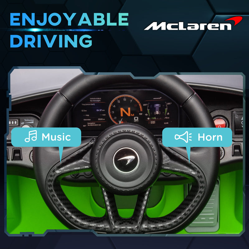 AIYAPLAY Orange McLaren 765LT Licensed 12V Kids Ride On Car W/ MP3 Music