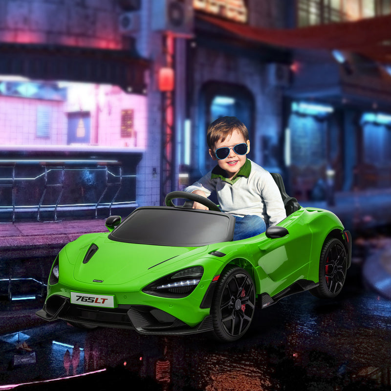 AIYAPLAY Orange McLaren 765LT Licensed 12V Kids Ride On Car W/ MP3 Music