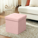 HOMCOM Foldable Velvet-Feel Storage Ottoman, 38 x 38 x 38 cm,