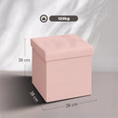 HOMCOM Foldable Velvet-Feel Storage Ottoman, 38 x 38 x 38 cm,