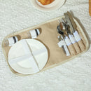 Outsunny Wicker Picnic Basket for 2 with Pine Wood Lid, Light Brown