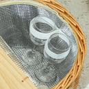 Outsunny Wicker Picnic Basket for 2 with Pine Wood Lid, Light Brown