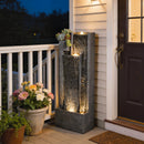 Outsunny Water Feature with Planter, Resin Waterfall Feature, Dark Grey