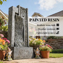 Outsunny Water Feature with Planter, Resin Waterfall Feature, Dark Grey
