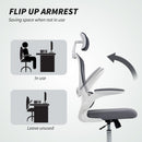 HOMCOM High Back Mesh Computer Desk Chair With Lumbar Support, Charcoal Grey