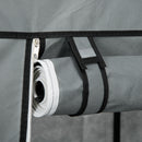 HOMCOM Fabric Portable Wardrobe With 2 Fabric Drawers, Hanging Rail, Grey