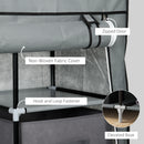 HOMCOM Fabric Portable Wardrobe With 2 Fabric Drawers, Hanging Rail, Grey