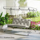 Outsunny Garden Bench Cushion, Seat Pad with Ties, Light Grey