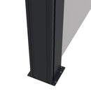 Outsunny Side Awning Retractable, Privacy Screen, 400x180cm, Light Grey
