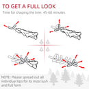 HOMCOM 7ft Flocked Pencil Christmas Tree With Auto Open, Steel Base