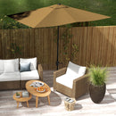 Outsunny 2 X 3(m) Garden Parasol Rectangular Market Umbrella W/ Crank - Brown/Beige/Black/Grey