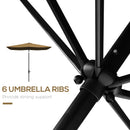 Outsunny 2 X 3(m) Garden Parasol Rectangular Market Umbrella W/ Crank - Brown/Beige/Black/Grey