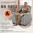 HOMCOM Power Recliner Chair With Massage And Heat, Spring Seat, Light Grey