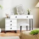 HOMCOM Dressing Table with LED Leaf Shape Mirror and 5 Drawers, White