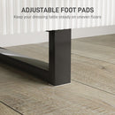 HOMCOM Dressing Table with LED Leaf Shape Mirror and 5 Drawers, White