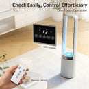 HOMCOM Bladeless Tower Fan With Oscillating, LED Lights, 3 Speeds, White
