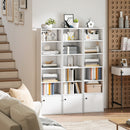 HOMCOM Tall Bookcase, 6-Tier Bookshelf with 3 Adjustable Shelves, White