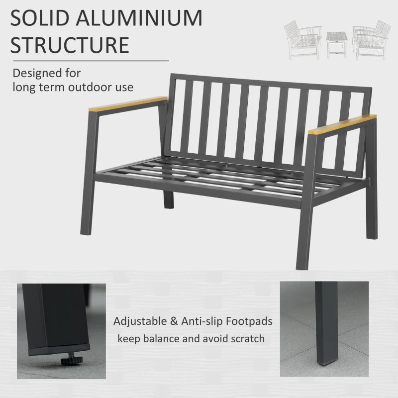 Outsunny Garden Sofa Set 4 Piece with Cushions - Grey