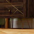 HOMCOM Bedside Tables Set of 2, Modern Side Table Set with 2 Drawers, Brown