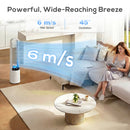 HOMCOM Bladeless Tower Fan With Oscillating, LED Lights, 3 Speeds, White