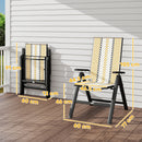Outsunny 2PCs Rattan Folding Chair w/ 5-Position Adjustable Backrest
