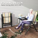 Outsunny 2PCs Rattan Folding Chair w/ 5-Position Adjustable Backrest