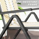 Outsunny 2PCs Rattan Folding Chair w/ 5-Position Adjustable Backrest