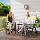 Outsunny 2PCs Rattan Folding Chair w/ 5-Position Adjustable Backrest
