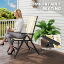 Outsunny 2PCs Rattan Folding Chair w/ 5-Position Adjustable Backrest