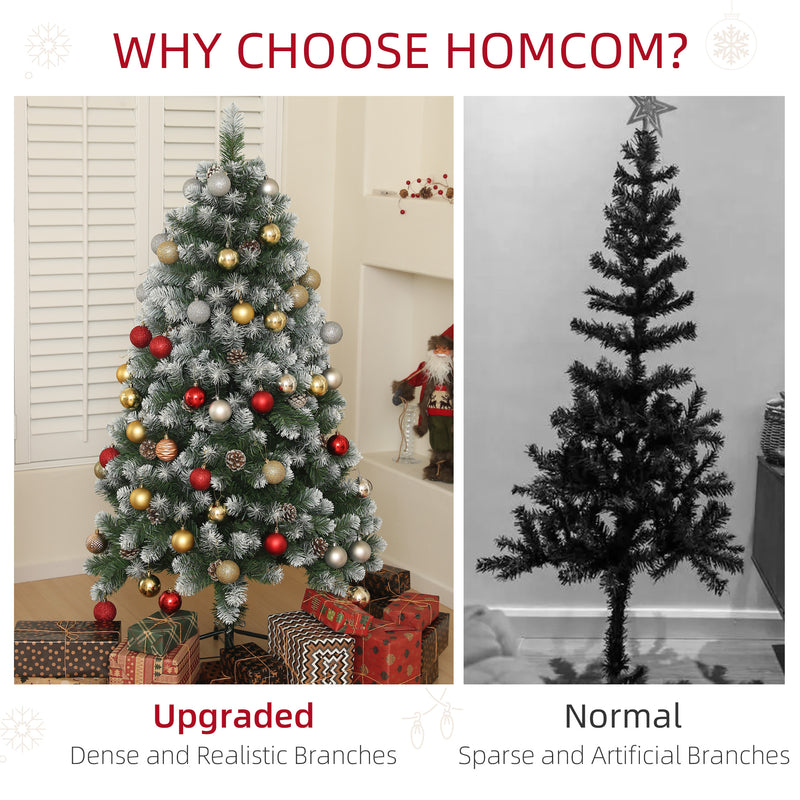HOMCOM 5ft Artificial Pine Christmas Tree with Pinecones, Steel Base