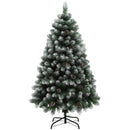 HOMCOM 5ft Artificial Pine Christmas Tree With Pinecones, Steel Base