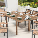 Outsunny Extending Garden Table, Acacia Wood Outdoor Dining Table For 6-8