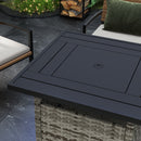 Outsunny 50,000 BTU Rattan Fire Pits For Garden, Propane Fire Pit Table - Grey/Brown