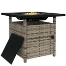 Outsunny 50,000 BTU Rattan Fire Pits For Garden, Propane Fire Pit Table - Grey/Brown