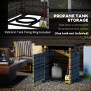 Outsunny 50,000 BTU Rattan Fire Pits For Garden, Propane Fire Pit Table - Grey/Brown