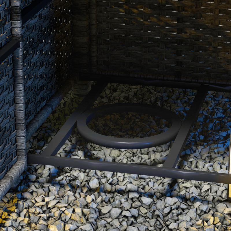 Outsunny 50,000 BTU Rattan Fire Pits For Garden, Propane Fire Pit Table - Grey/Brown