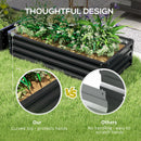 Outsunny Set of 2 Raised Garden Bed Elevated Planter Box for Flowers Grey