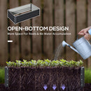 Outsunny Set of 2 Raised Garden Bed Elevated Planter Box for Flowers Grey