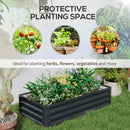 Outsunny Set of 2 Raised Garden Bed Elevated Planter Box for Flowers Grey