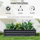 Outsunny Set of 2 Raised Garden Bed Elevated Planter Box for Flowers Grey