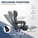 HOMCOM Executive Office Chair Reclining Office Chair with Headrest Dark Grey