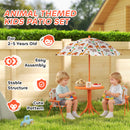 AIYAPLAY Children Table And Chair Set, Kids Patio Set With Umbrella