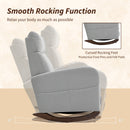 HOMCOM Modern High Back Corduroy Leisure Rocking Chair For Nursery, Grey
