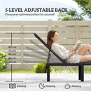 Outsunny Sun Lounger, 5-Level Reclining Sun Lounger Chair, Dark Blue