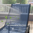 Outsunny Sun Lounger, 5-Level Reclining Sun Lounger Chair, Dark Blue