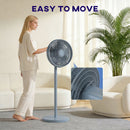 HOMCOM 40 Cm Standing Pedestal Fan, Quiet Electric Cooling Floor Fan, Grey