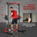 SPORTNOW Cable Crossover Machine, Multifunction Power Cage with Pull Up Bar