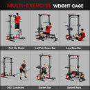 SPORTNOW Cable Crossover Machine, Multifunction Power Cage with Pull Up Bar